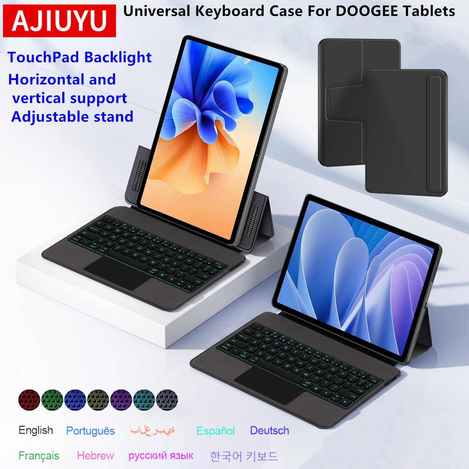 Doogee Tablet Accessories - Клавиатура с сенсорной панелью AJIUYU для