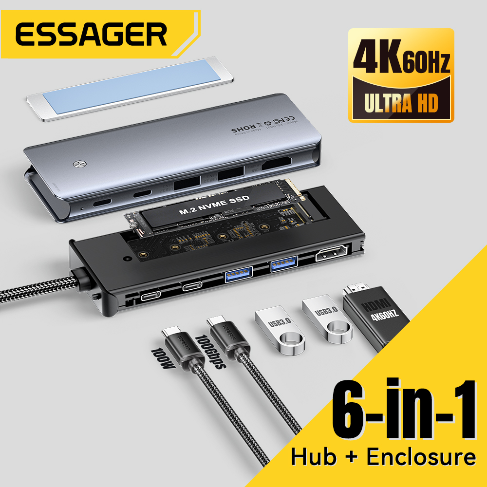Hdmi Adapter Tablet - Essager USB C Hub с корпусом