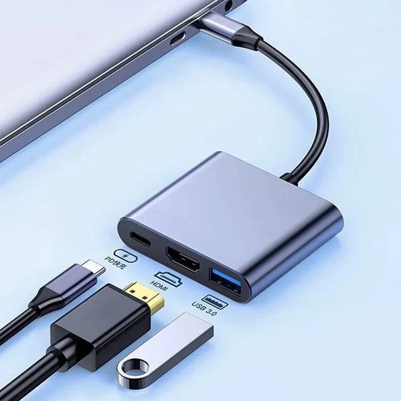 USB C-концентратор 3в1 Type C  – обзор и цена Hdmi Adapter Tablet